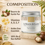 Beurre de Karité Bio 100ml Comptoir des Huiles avec composition vitamines A D E F acides gras essentiels