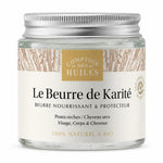 Beurre de Karité Bio 100 ml Comptoir des Huiles en pot verre avec étiquette beige