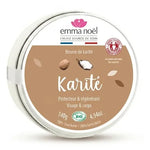 Beurre de Karité Bio 140g Emma Noël en pot blanc avec étiquette beige