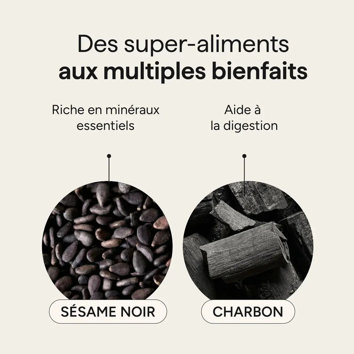 Bienfaits du sésame noir et du charbon dans le black sésame latte de la marque nûmorning