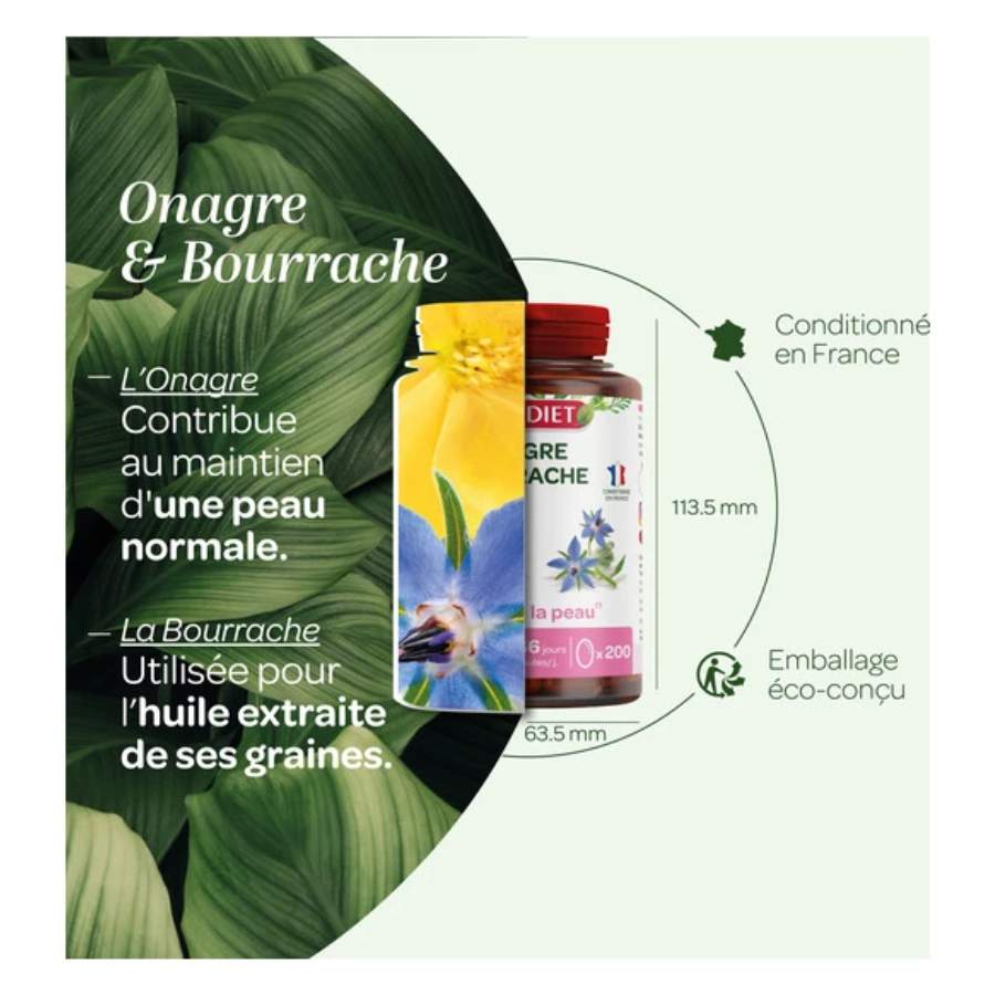 Les bienfaits des huiles onagre et bourrache de la marque Superdiet