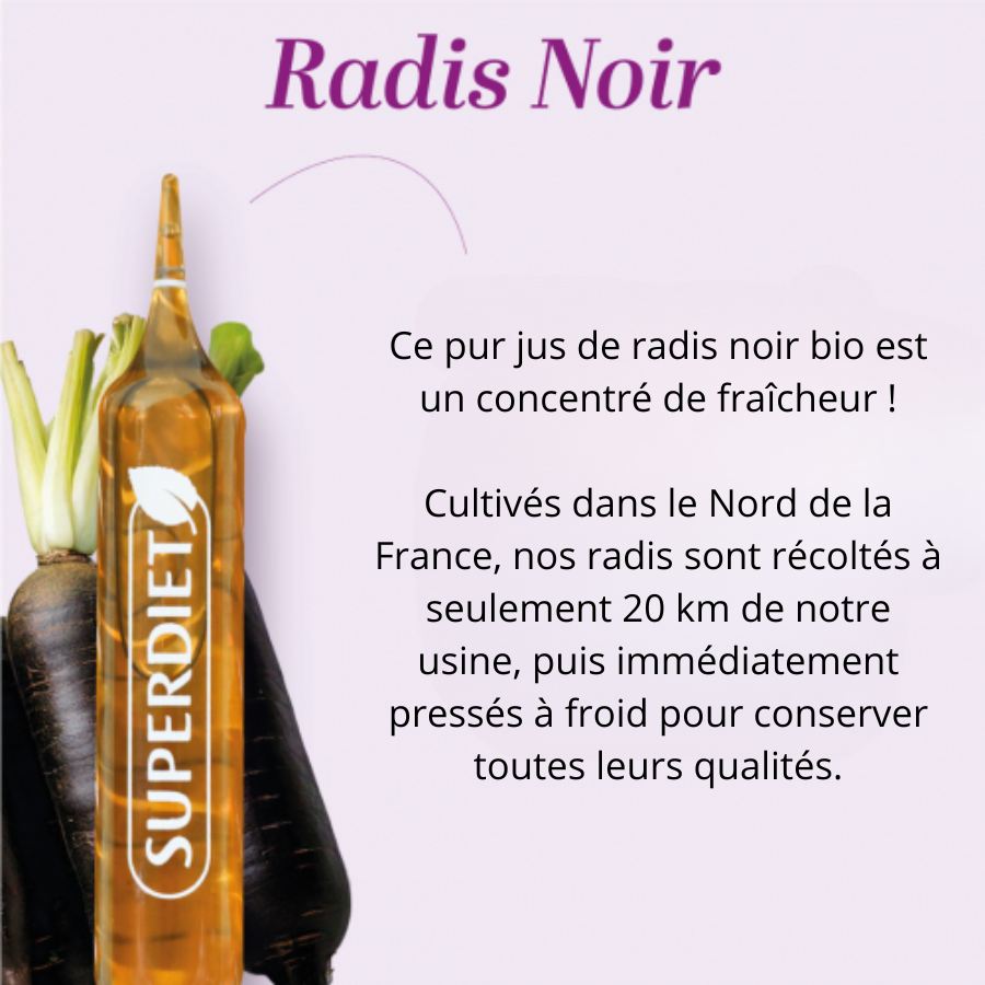 Les bienfaits des ampoules de radis noir superdiet