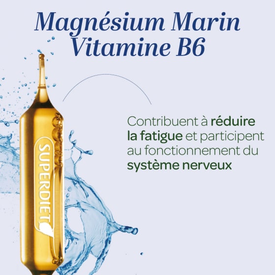 Les bienfaits des ampoules de Magnésium marin & Vitamine B6  Superdiet