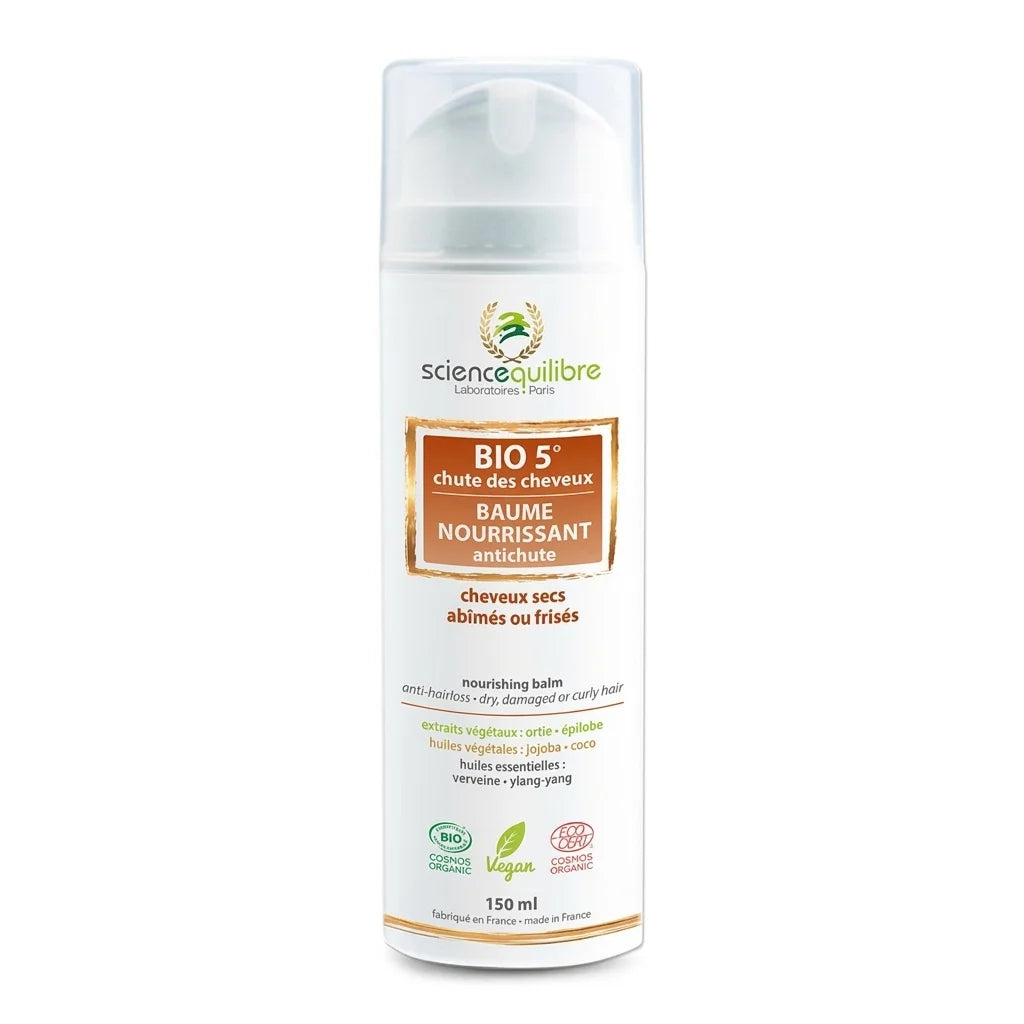 BIO 5 Baume Nourrissant Antichute 150ml Science et Équilibre en flacon pompe blanc