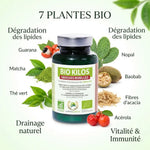 Bio Kilos Graisses Rebelles 90 comprimés avec ingrédients bio : guarana, matcha, thé vert, nopal et acerola
