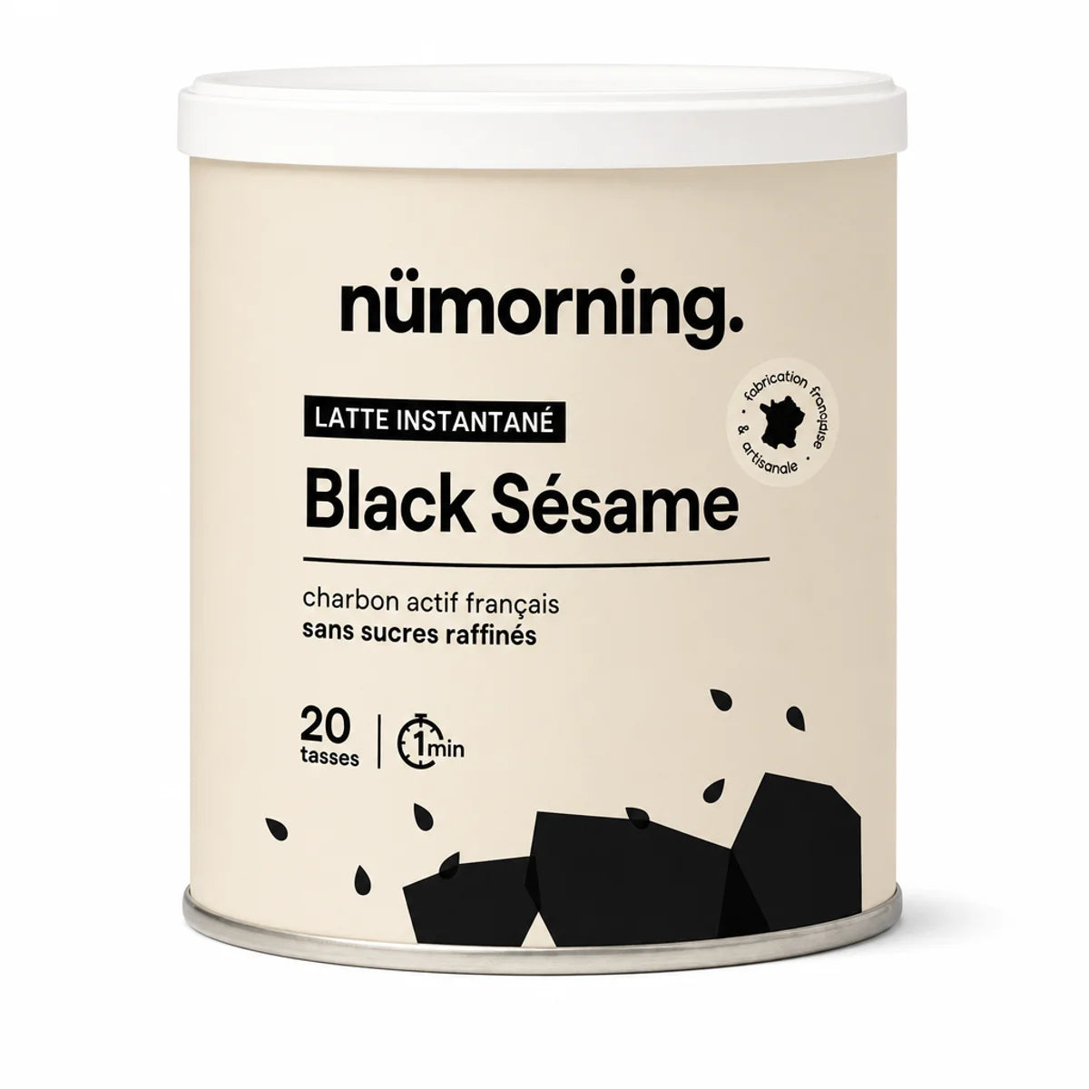 Pot Black Sésame Latte nüMorning 125g poudre instantanée