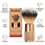 Blaireau rasage Bambaw rose gold avec bénéfices : mousse riche, exfoliation douce, 100% vegan