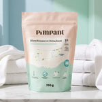 Pimpant 700g Blanchissant et Détachant avec serviettes blanches sur marbre blanc