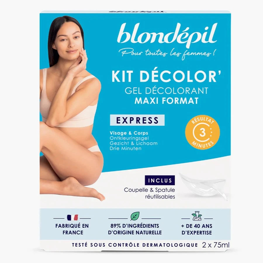 Un kit bondépil decolor express visage corps 