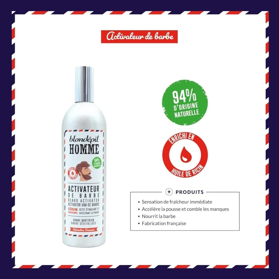 La composition et les bienfaits de l'Activateur de Barbe Blondépil Homme 