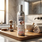Blondépil Homme Activateur de Barbe spray sur plan de travail bois, produit soin densité pousse barbe
