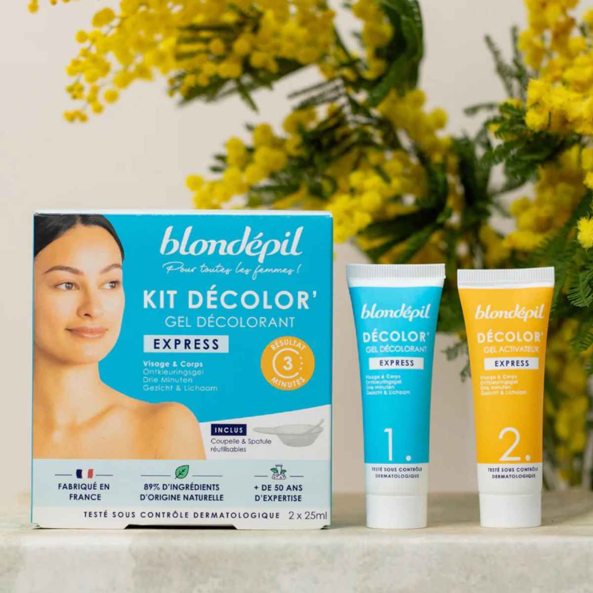 Kit Décolor express - Gel décolorant Visage & Corps - 2X25ml Blondépil