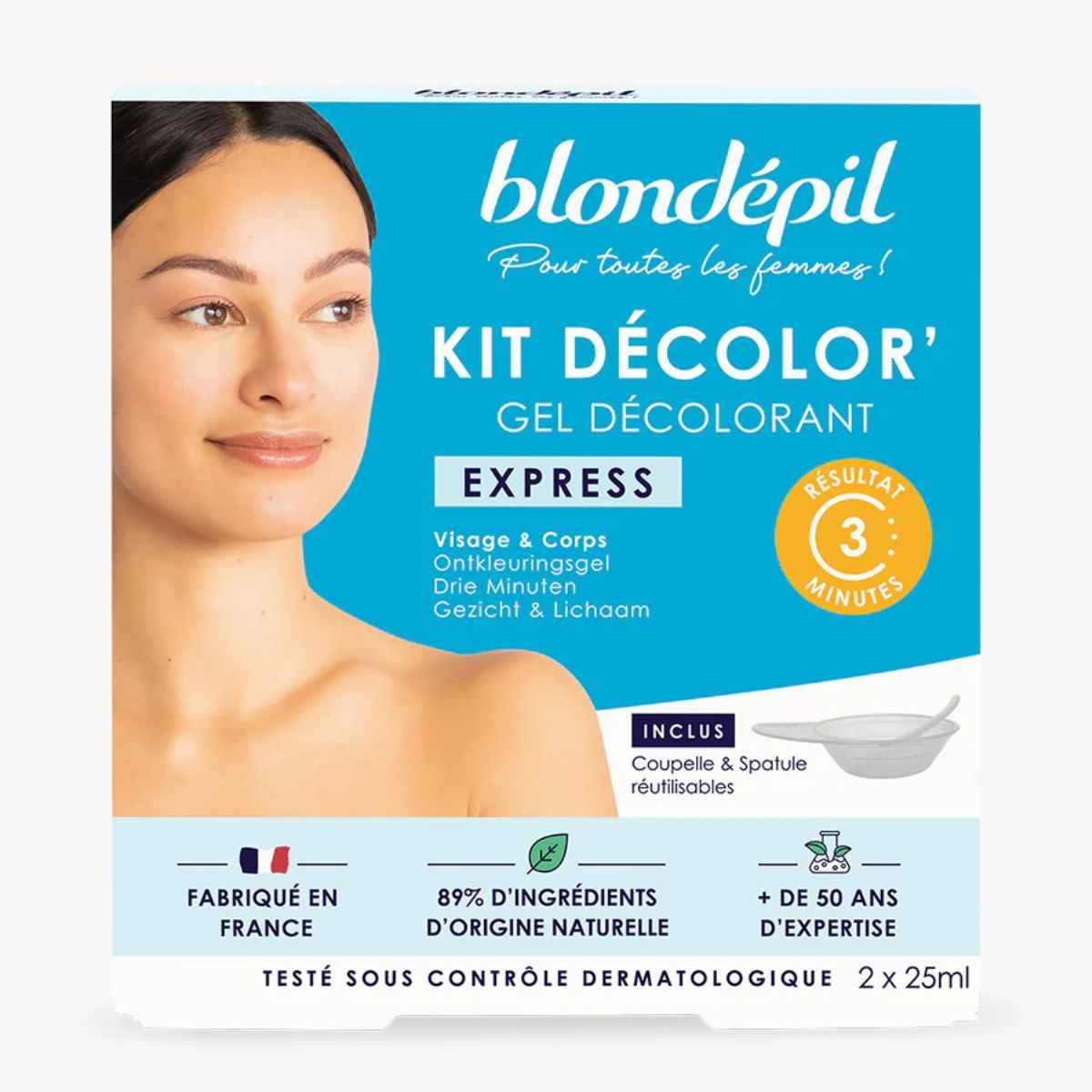 Kit Décolor express - Gel décolorant Visage & Corps - 2X25ml Blondépil