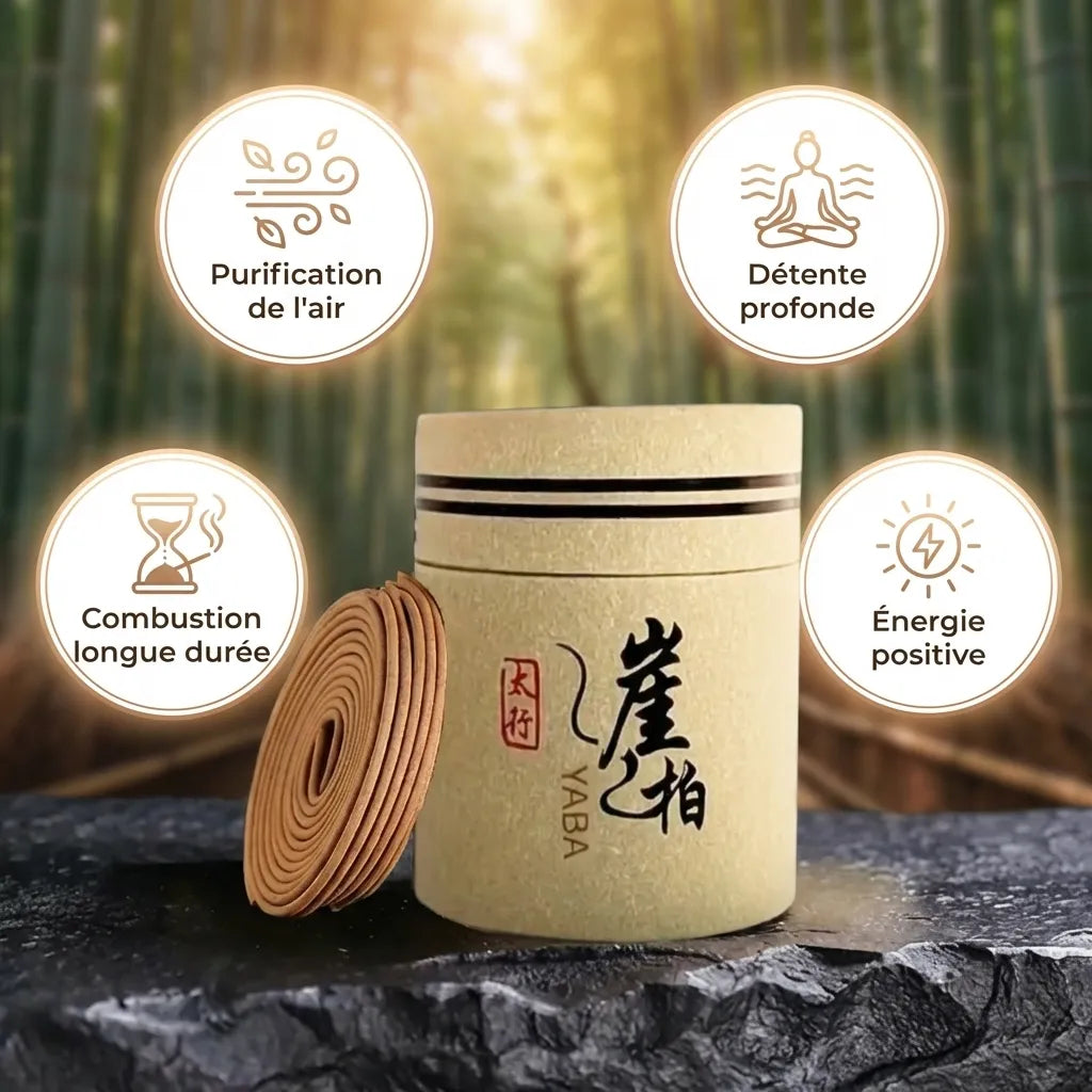Bobines encens spirale Thuya 24 pièces avec emballage, bénéfices purification relaxation et combustion longue durée