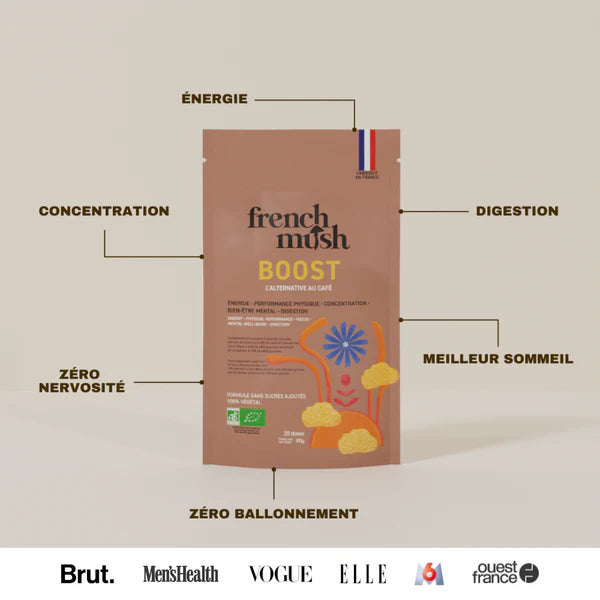 Les bienfaits du super café aux champignons adaptogènes BOOST de French Mush