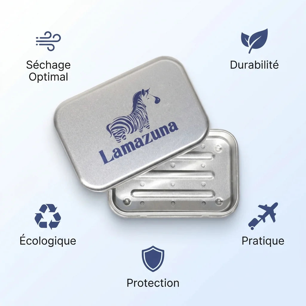 Boîte de transport savon Lamazuna 200ml avec porte-savon intégré écologique