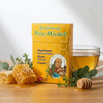 Bonbons du Père Michel 135g Bioligo avec thym, eucalyptus et tisane sur fond blanc