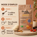 BOOST French Mush café champignons adaptogènes avec mode d'emploi préparation étapes