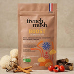 Un sachet de BOOST, du Super Café aux champignons adaptogènes, de la marque French Mush