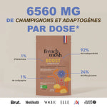 La dose de champignons contenus dans le super café aux champignons adaptogènes BOOST de French Mush
