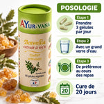 Boswellia serrata 65% 60 gélules Ayur-Vana avec posologie confort articulaire