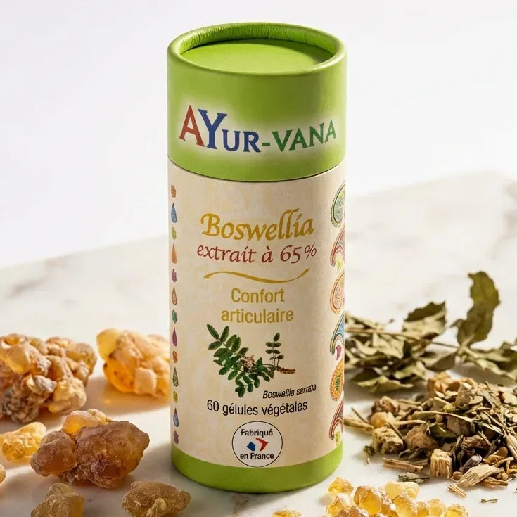 Boswellia serrata 65% gélules Ayur-Vana avec ingrédients naturels pour confort articulaire