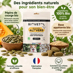 Bouchées Alt'Vers Bio Biovetol avec pépins de courge bio contre vers intestinaux chiot