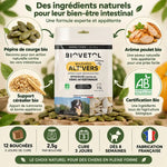 Bouchées Alt'Vers Bio vermifuge grand chien avec pépins de courge, ingrédients bio et certification française