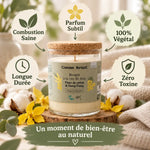 Bougie cire soja Comme Avant 190g fleur coton ylang ylang bénéfices naturels