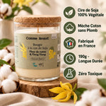 Bougie soja Comme Avant 190g fleur coton ylang ylang cire végétale naturelle fabriquée France