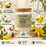 Bougie soja Comme Avant Fleur de Coton Ylang Ylang 190g avec ingrédients naturels