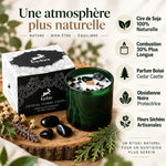 Bougie soja cire naturelle avec fleurs séchées et obsidienne noire Hop Hare
