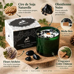 Bougie soja cire naturelle Hop Hare Gemme obsidienne fleurs séchées verre vert foncé