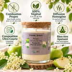 Bougie cire de soja Pomme Fleur de Sureau Comme Avant 190g avec bénéfices écologiques