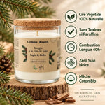Bougie cire soja Comme Avant Sapin Cèdre 190g naturelle sans toxines longue tenue
