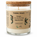 Bougie cire de soja Comme Avant 190g Sapin Cèdre en pot verre avec couvercle liège