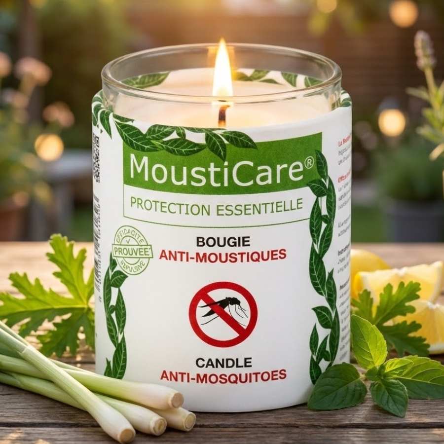 Bougie anti‑moustique naturelle – Mousticare 160 g