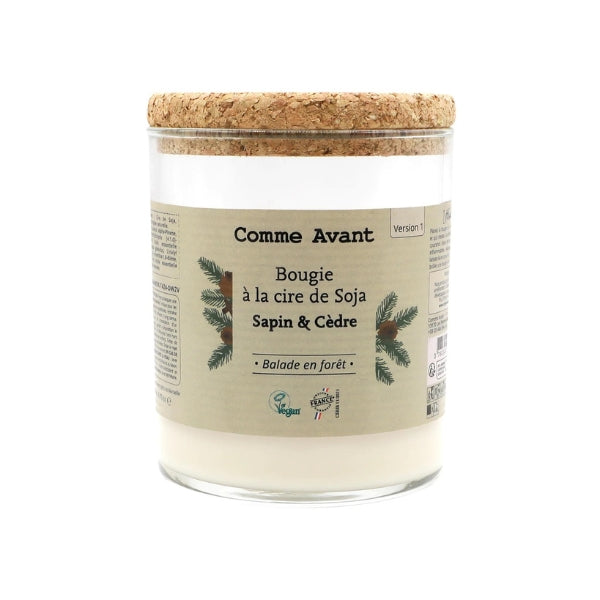Une Bougie à la cire de soja senteur Sapin & Cèdre de 190 g de Comme Avant