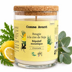 Bougie citronelle anti-moustique 190g cire de soja Comme Avant avec citronnelle et eucalyptus