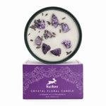 Une bougie à la lavande hope hare fleur séchée.