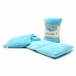 Une bouillote tour de cou au micro onde de couleur turquoise