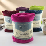 Bouillotte tour de cou micro-onde coloris magenta et variantes, coton écologique, bien-être relaxation