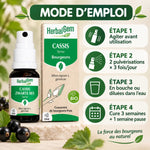 Spray Bourgeon Cassis bio HerbalGem 15ml avec mode d'emploi - 2 pulvérisations 3 fois par jour