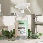 Bouteille spray anti-calcaire rechargeable Pimpant sur plan de travail salle de bain