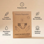 Boxer menstruel Ginger Sisters Republic XS - Protection 12h, absorption super, matières bio-certifiées