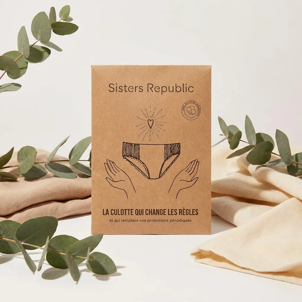 Boxer menstruel Ginger absorption super Sisters Republic taille XS beige