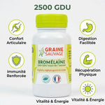 Bromélaïne 60 gélules Graine Sauvage avec bénéfices : digestion, articulations, immunité, énergie, récupération