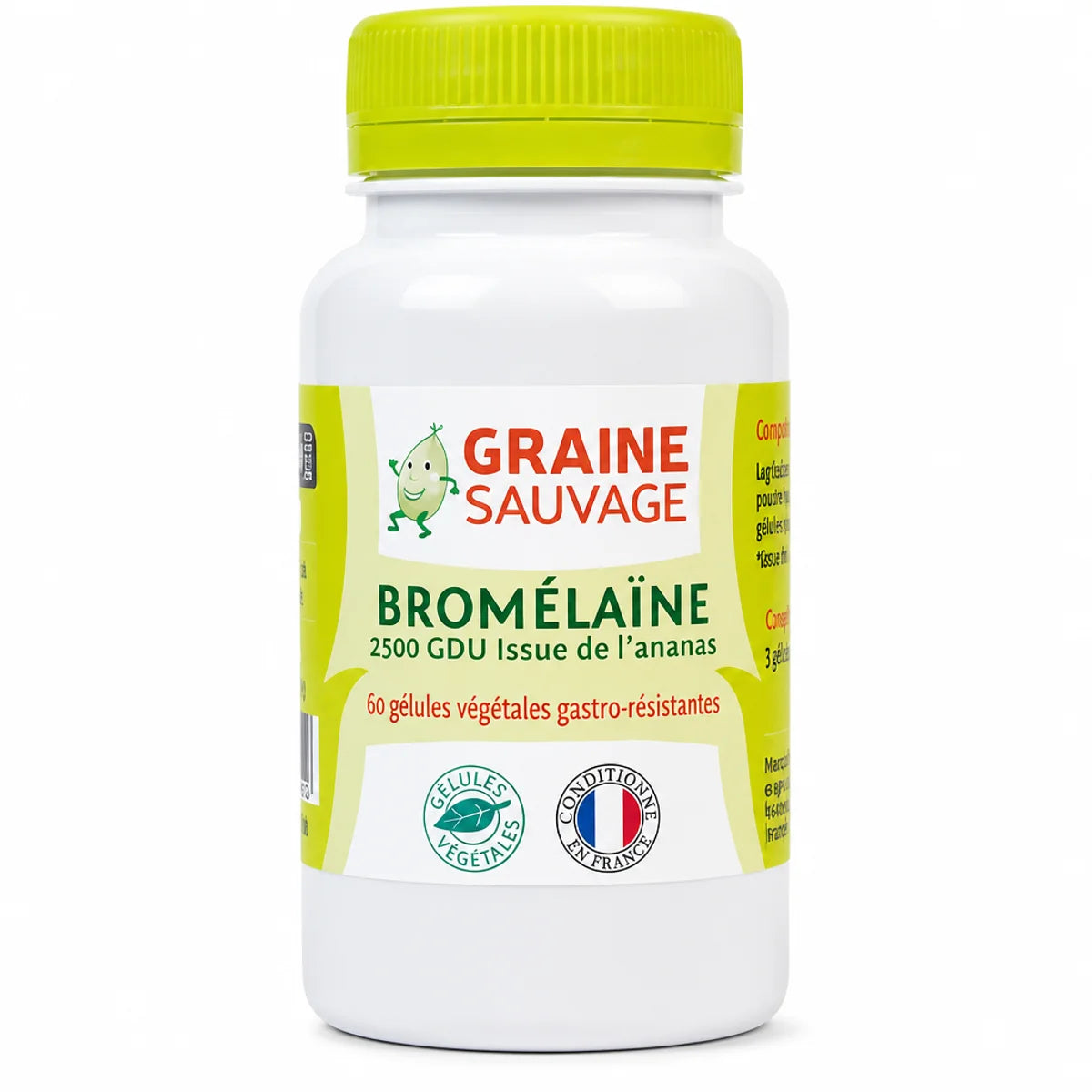Bromélaïne 2500 GDU complément alimentaire 60 gélules végétales Graine Sauvage
