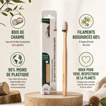 Brosse à dents bois medium Apimani avec filaments biosourcés et composition écologique