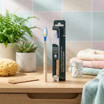 Brosse à dents en bois rechargeable Apimani pour enfants avec étui coton, design écologique